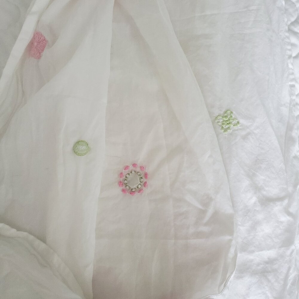Pottery Barn Kids Little Petals Tie Top Sheers. 63" x 44"